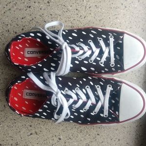 Converse black with white spots